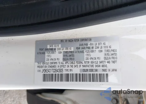 2016 Mazda Cx-5 Touring from USA, damaged, VIN JM3KE4CY7G0640906